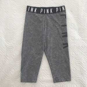 VS PINK Cropped Gray and Black Leggings